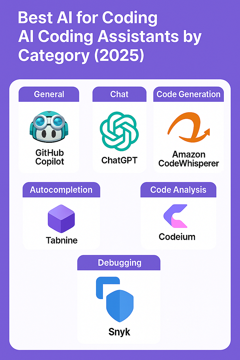 Best AI for Coding and AI Coding Assistants by Category (2025)
