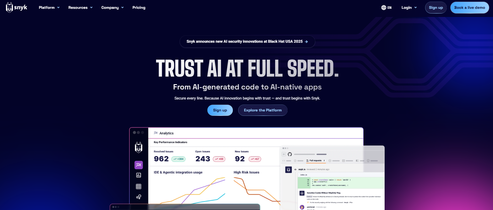 Snyk software composition analysis tools
