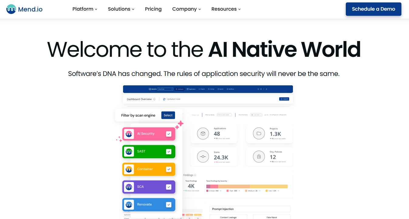 Mend.io software composition analysis tools