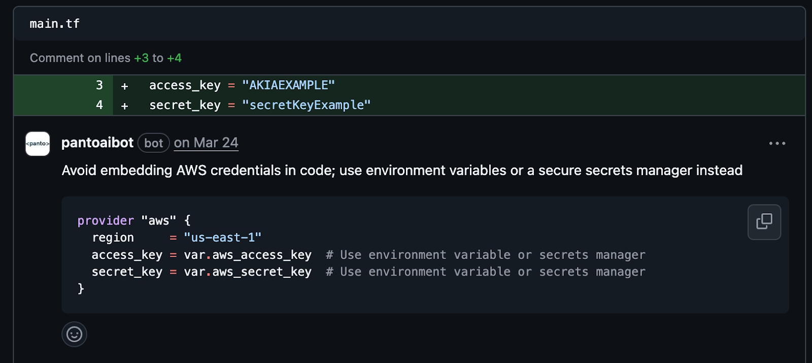 Panto AI comment 2 CodeAnt AI vs Panto AI