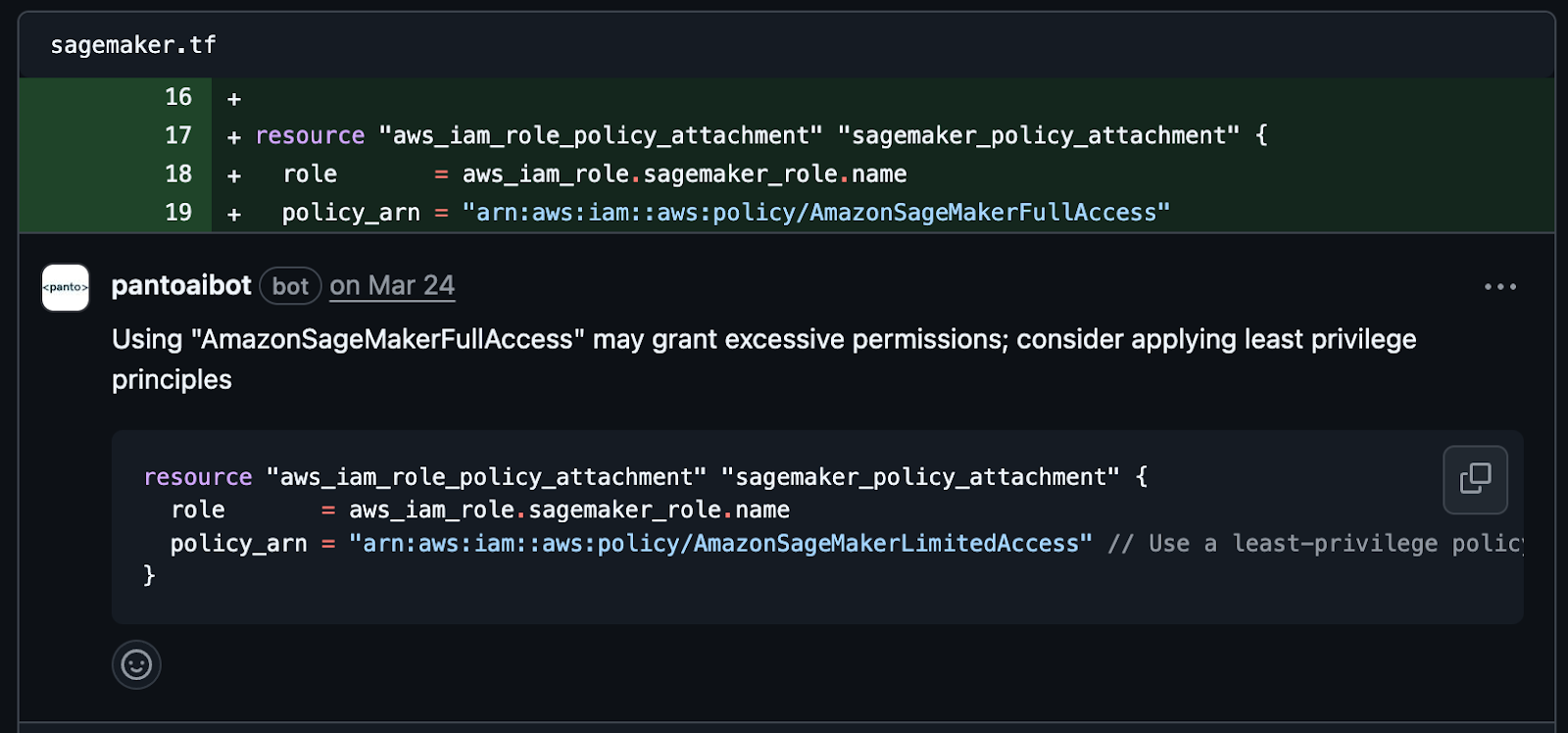 Panto AI comment 1 CodeAnt AI vs Panto AI