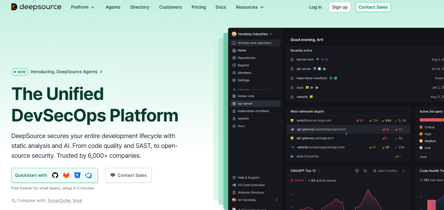 DeepSource code audit tools