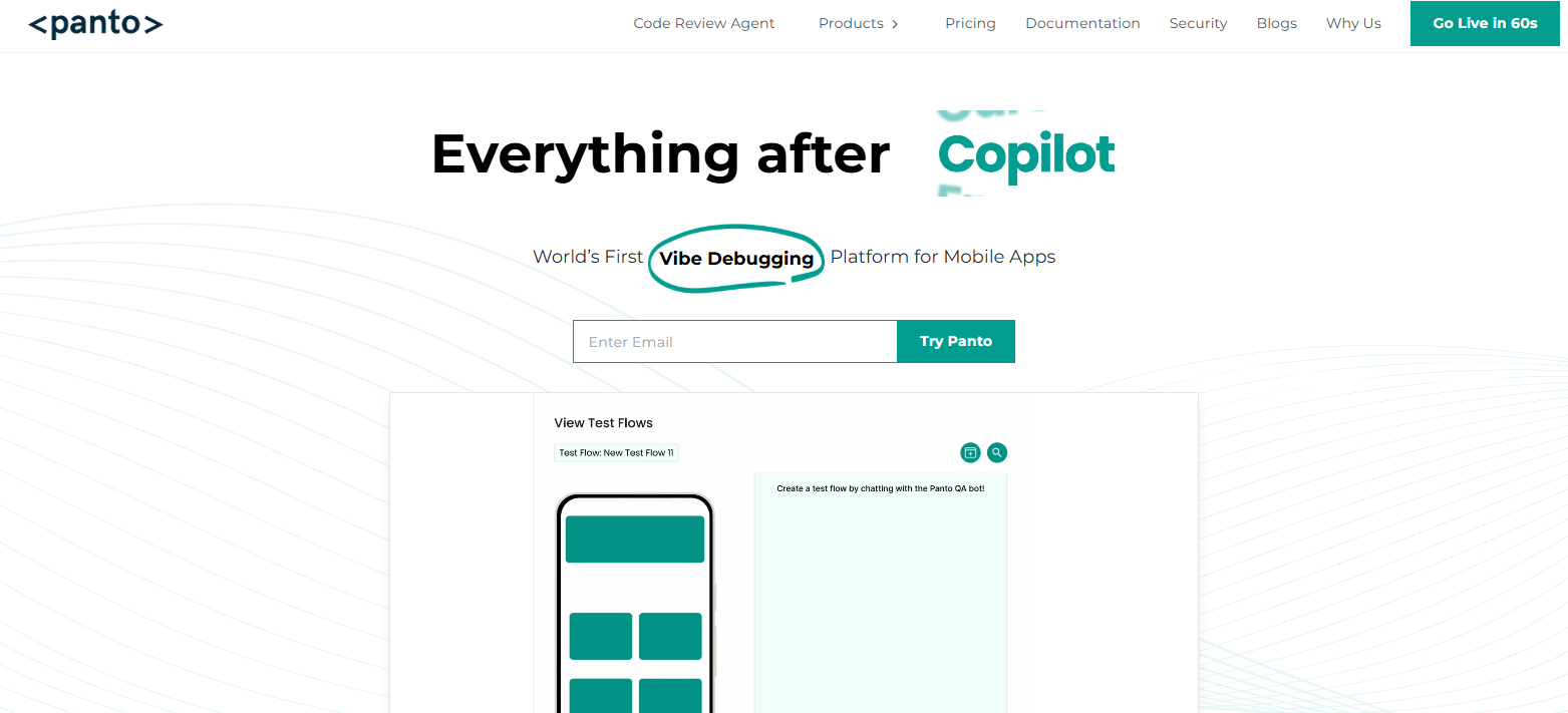 Panto AI low-code mobile QA tools