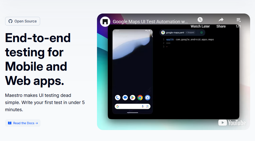 Maestro Appium alternatives