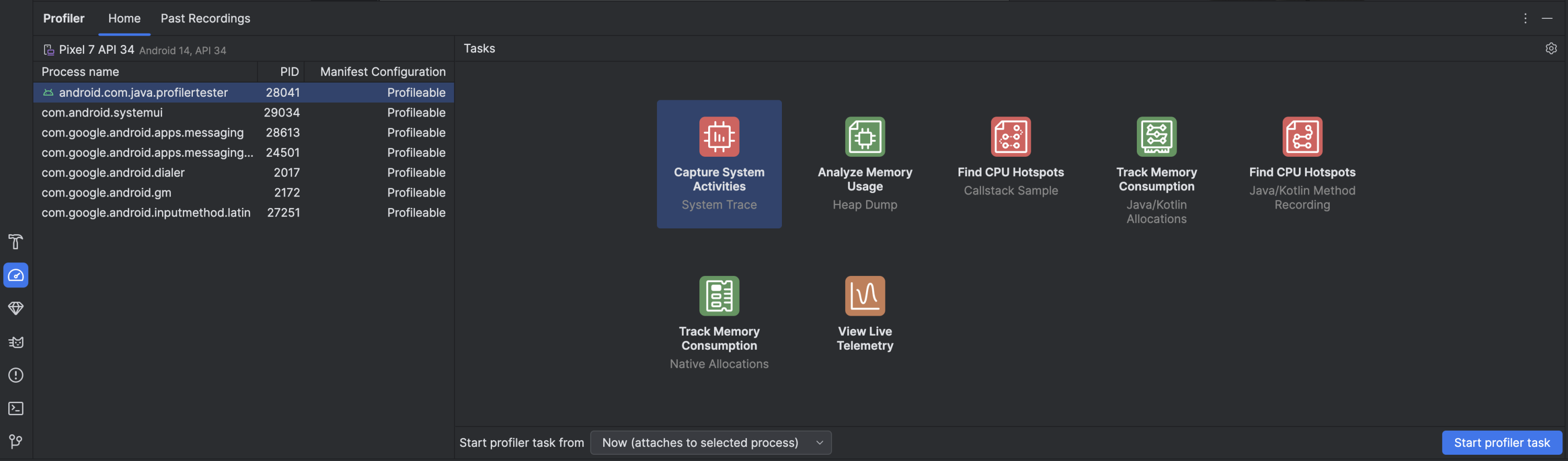 Android Profiler (Android Studio)