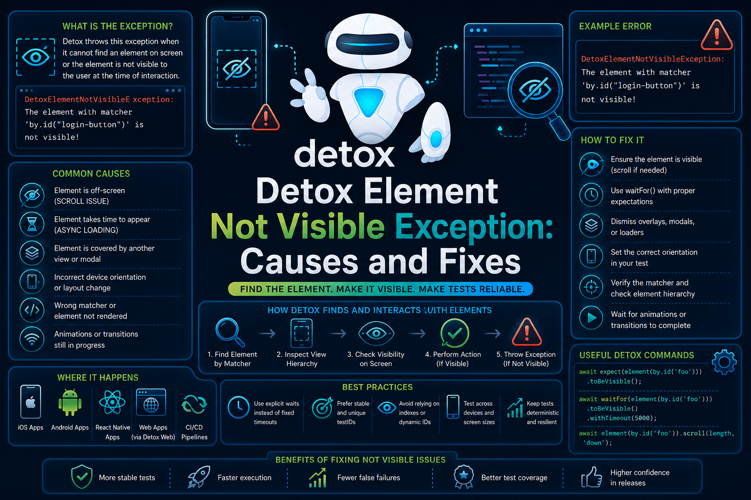 detox element not visible exception