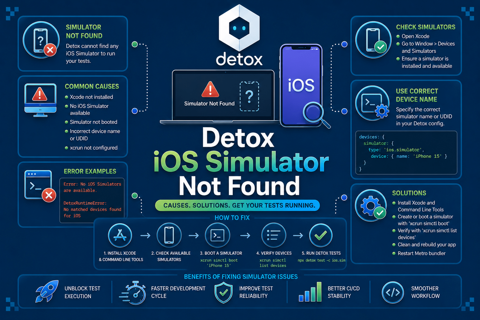 detox ios simulator not found